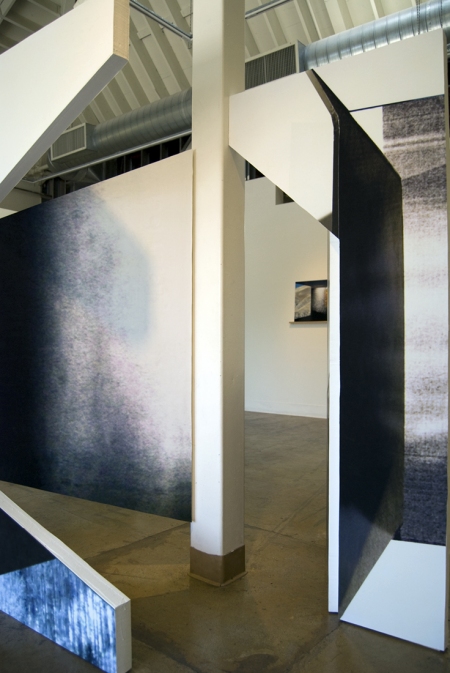 Untitled (What's Yours Is Mine), installation view, 2013 Cybele Lyle Fictional/Familiar at Swarm Gallery Polystyrene, Digital Prints, Paint