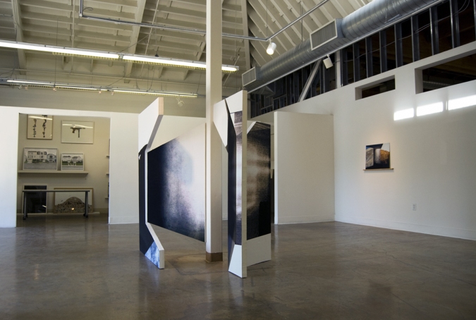 Untitled (What's Yours Is Mine), installation view, 2013 Cybele Lyle Fictional/Familiar at Swarm Gallery Polystyrene, Digital Prints, Paint