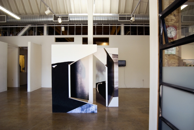 Untitled (What's Yours Is Mine), installation view, 2013 Cybele Lyle Fictional/Familiar at Swarm Gallery Polystyrene, Digital Prints, Paint