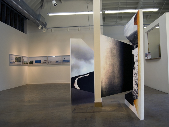 Untitled (What's Yours Is Mine), installation view, 2013 Cybele Lyle Fictional/Familiar at Swarm Gallery Polystyrene, Digital Prints, Paint