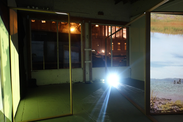 Boxed Out Cybele Lyle Boxed Out at The SFAC Grove St. Gallery Digital Prints, Fabric, Wood, Video Projection