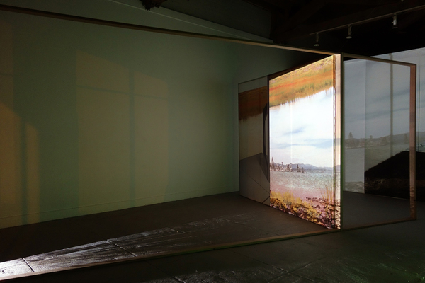 Boxed Out (detail) Cybele Lyle Boxed Out at The SFAC Grove St. Gallery Digital Prints, Fabric, Wood, Video Projection
