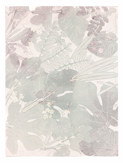 Moonrise #1, monotype, 26 x 19.5", 2026 Cynthia MacCollum Skopelos II