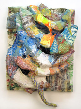 DANIEL ROSENBAUM MACHE SCULPTURE styrofoam,canvas, wood, paper,paint