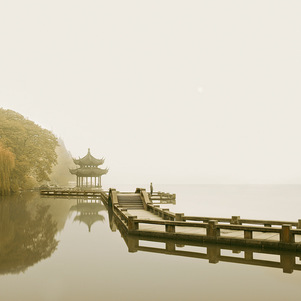 Man Watching Sunrise, West Lake, Hangzhou, China, 2011