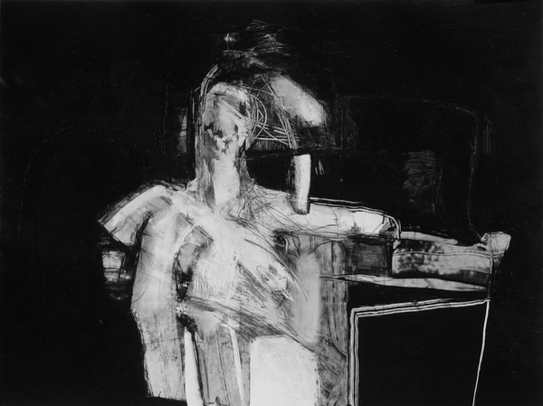Waltzing Matilda Black & White Paintings Acrylic, 18" X 24"
