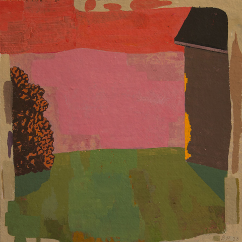 Theater of Expectation Paintings on Paper 2018 gouache on handmade paper