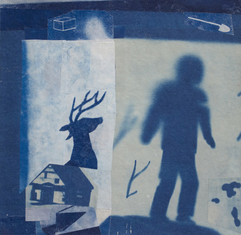 Collector Cyanotype Collage 2018 cyanotype collage on rice paper