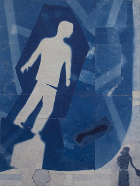 Prospect Cyanotype Collage 2018 cyanotype collage on rice paper