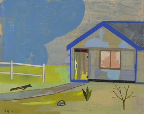 Shelter Paintings on Paper 2019 gouache on handmade paper
