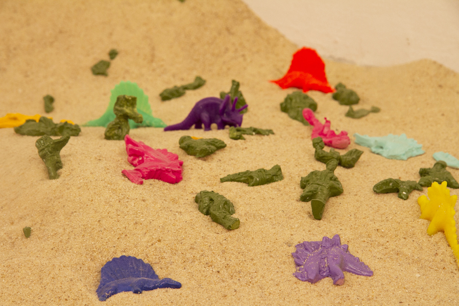 The Battle For Galapagos David Jacobs Sculptures sand, plaster, spray paint