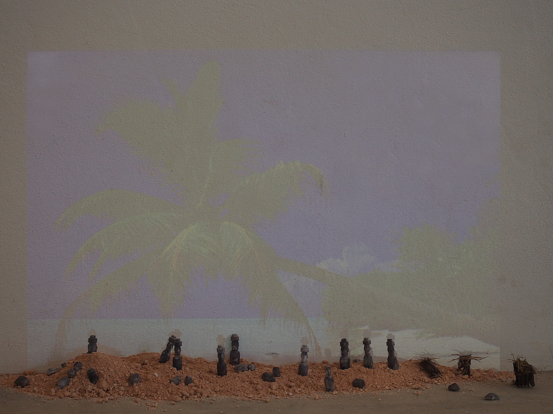 King Of The Hill David Jacobs Sculptures egg tempera on plaster, projection