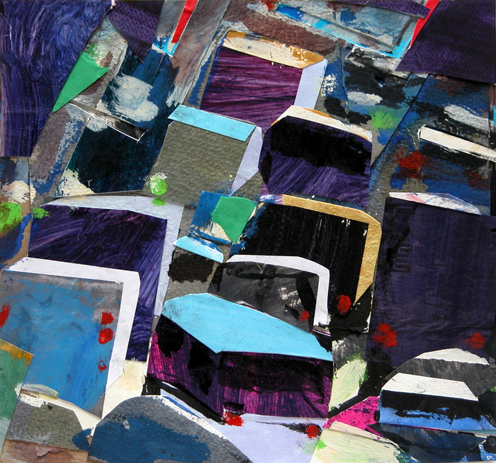Truck and Bus Traffic Works on Paper collage on paper
