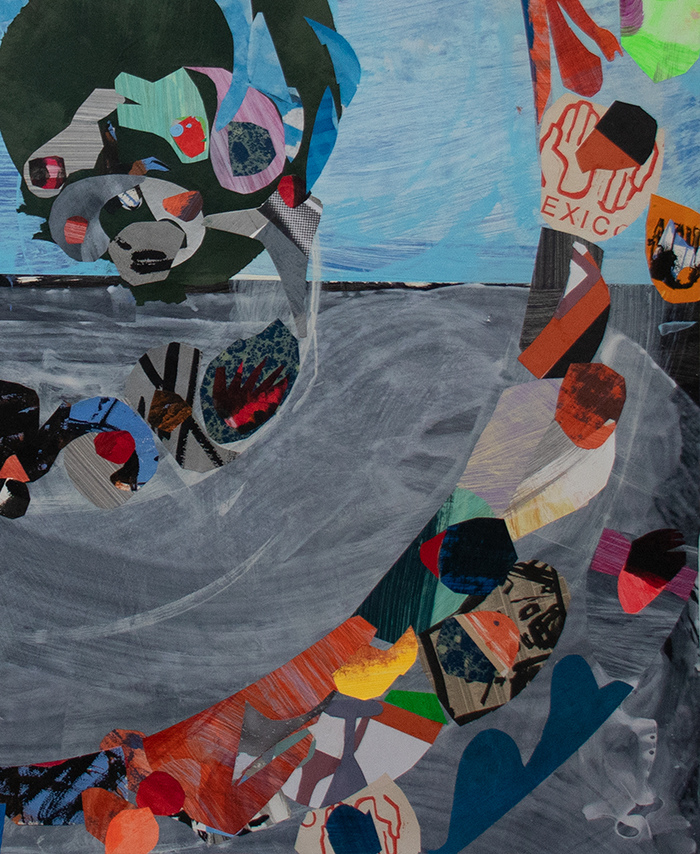 Detail of "Spiral Crowd" Works on Paper Collage on Paper