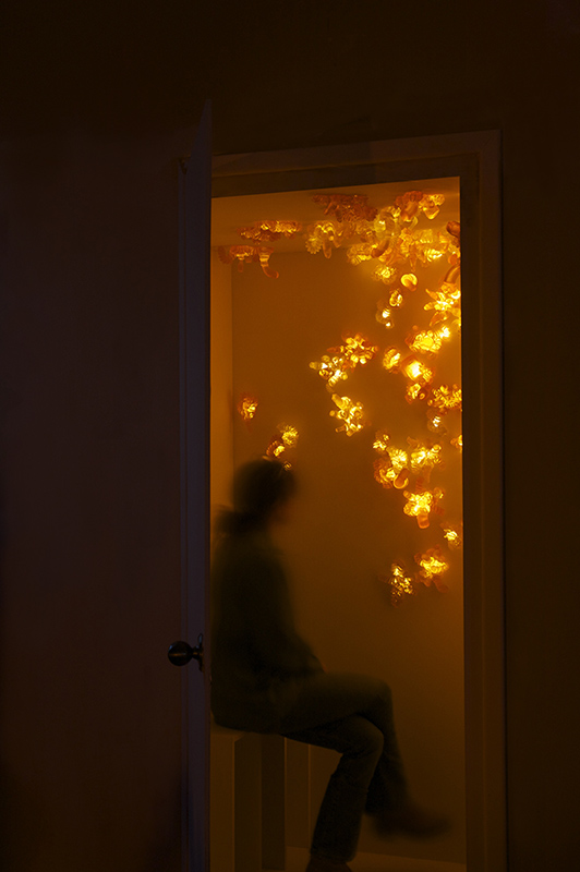 Tow Package / Yellow Light Room l 2013. YELLOW LIGHT ROOM / TOW PACKAGE / SCULPTURE 2013 Plywood, Glass, Light.