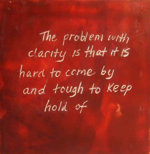 Clarity The Talkies oil paint, encasutic wax, carnauba wax on birch panel