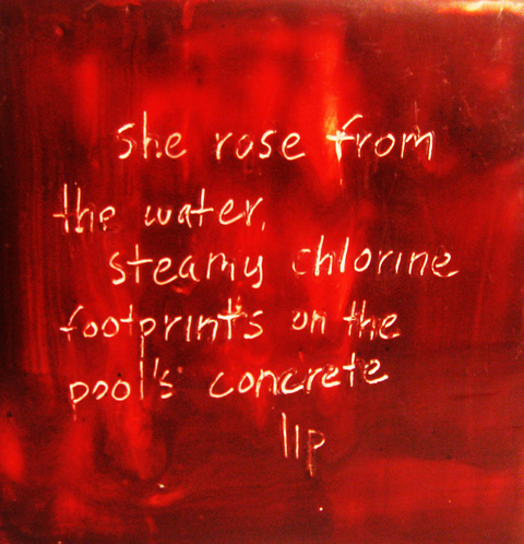 Footprints The Talkies oil paint, encasutic wax, carnauba wax on birch panel