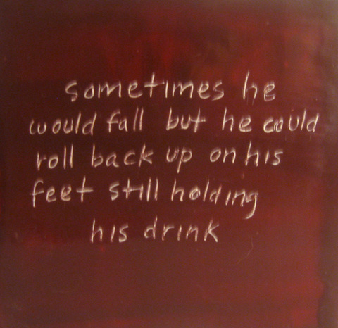 Fall The Talkies oil paint, encasutic wax, carnauba wax on birch panel