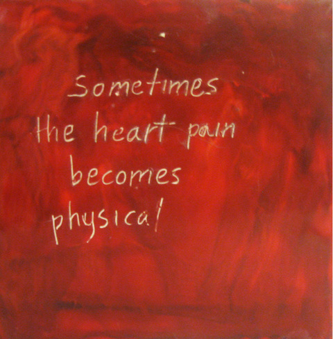 Heart The Talkies oil paint, encasutic wax, carnauba wax on birch panel