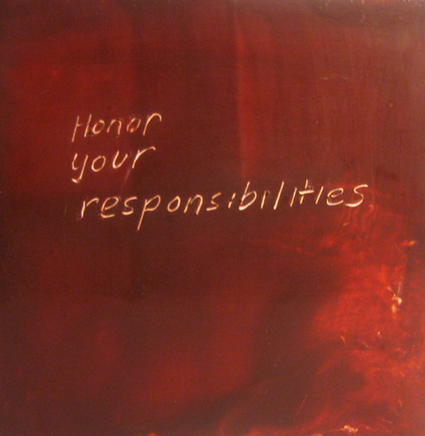 Honor The Talkies oil paint, encasutic wax, carnauba wax on birch panel