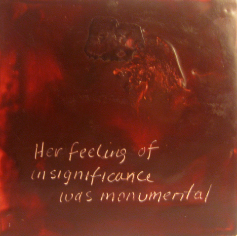 Insignificance The Talkies oil paint, encasutic wax, carnauba wax on birch panel