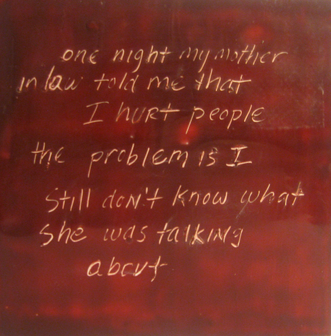 Hurt The Talkies oil paint, encasutic wax, carnauba wax on birch panel