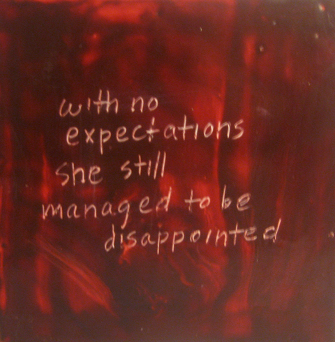 No Expectations The Talkies oil paint, encasutic wax, carnauba wax on birch panel