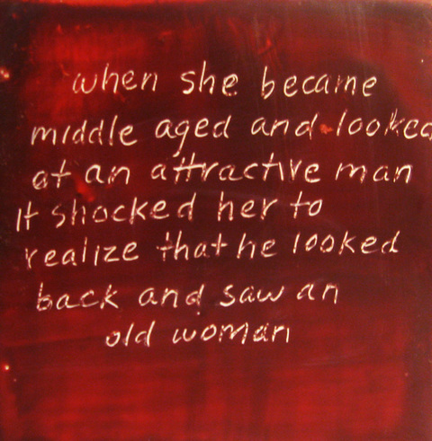 50 The Talkies oil paint, encasutic wax, carnauba wax on birch panel