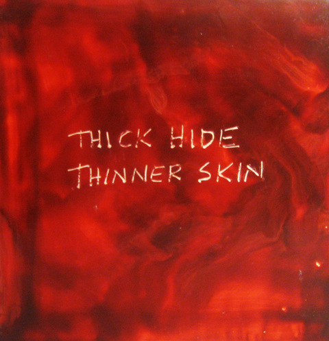 Thick Hide The Talkies oil paint, encasutic wax, carnauba wax on birch panel