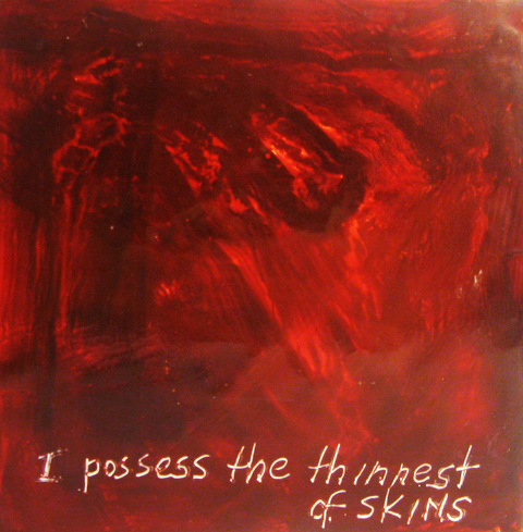 Thin skin 2 The Talkies oil paint, encasutic wax, carnauba wax on birch panel