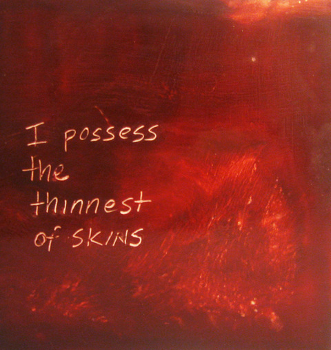 Thin Skin 1 The Talkies oil paint, encasutic wax, carnauba wax on birch panel