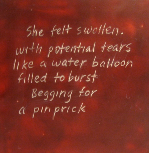Pin Prick The Talkies oil paint, encasutic wax, carnauba wax on birch panel