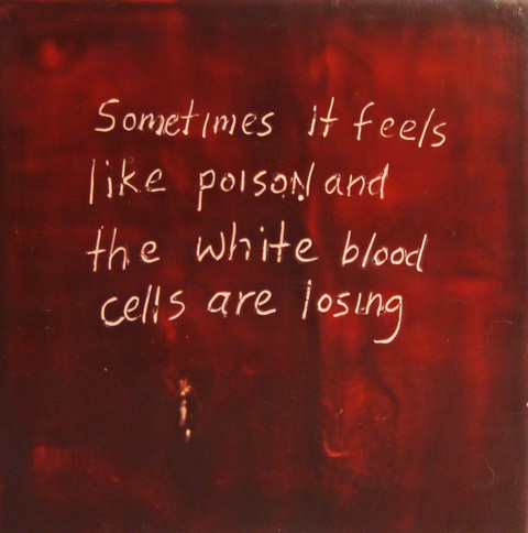 Poison The Talkies oil paint, encasutic wax, carnauba wax on birch panel