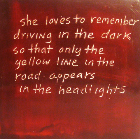 Yellow Line The Talkies oil paint, encasutic wax, carnauba wax on birch panel