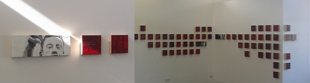 The Talkies, Installation View The Talkies oil paint, encaustic wax, carnauba wax on birch panel