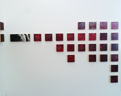 The Talkies, Installation View The Talkies oil paint, encaustic wax, carnauba wax on birch panel