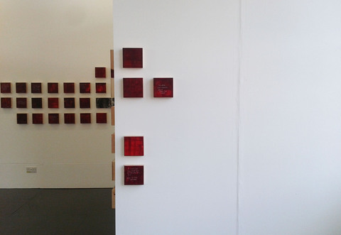 The Talkies, Installation View The Talkies oil paint, encaustic wax, carnauba wax on birch panel