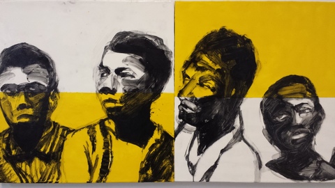 Witness Monochromatics oil paint and encaustic wax on birch panel