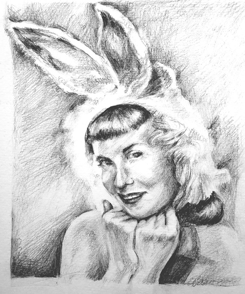 Toy Bunny Drawings graphite on Strathmore series 400 watercolor paper