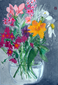 Deirdre Kennedy Flowers Watercolor on Rice Paper