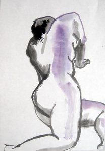Deirdre Kennedy Life Drawing Sumi-e, Watercolor Watercolor and Sumi-e on Rice Paper