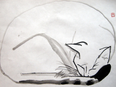 Deirdre Kennedy Life Drawing Sumi-e, Watercolor Sumie on Rice Paper