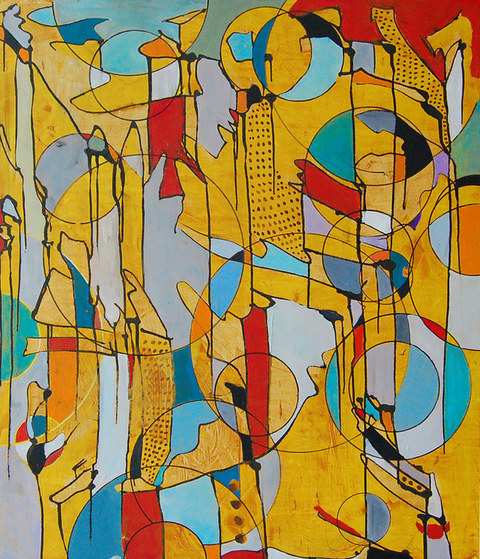 Composition #62 Quirk Gallery Show mixed media on panel