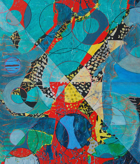 Composition #61 Quirk Gallery Show mixed media on panel