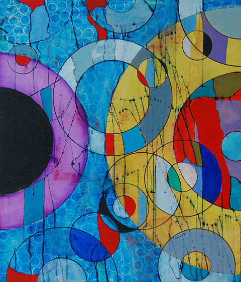 Composition #65, Quirk Gallery Show mixed media on panel