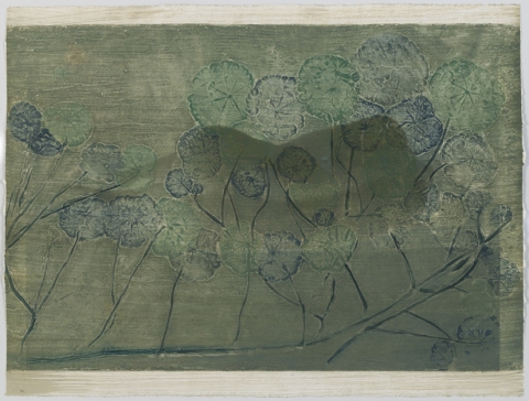Dreaming Nasturtium III Creatura Botanica: Human and Plant Forms Conjoined collagraph on ultrachrome photo print on cotton