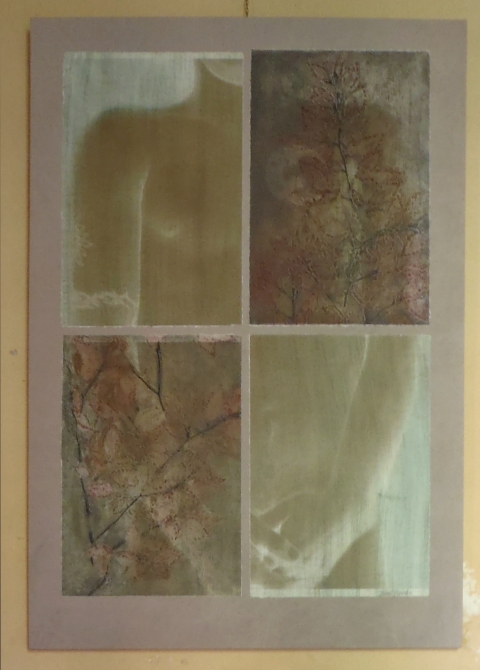 Pause in Four Parts Creatura Botanica: Human and Plant Forms Conjoined collagraph on cotton ultrachrome photo print