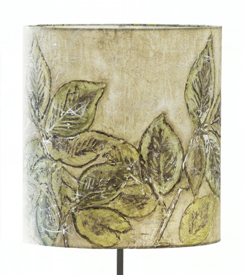 Beech earth tones (a la poupee) Belfast Bay Shade Company: Handcrafted Lampshades Botanical Collagraph hand-printed on archival paper and fused to styrene on steel shade rings