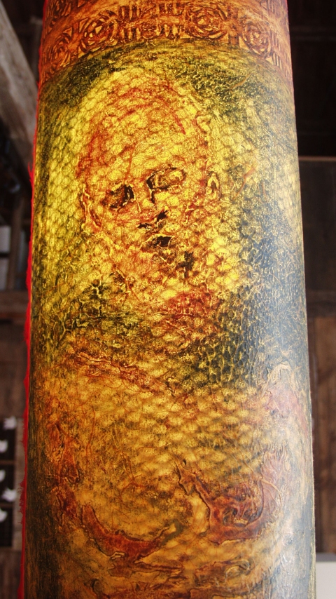 sigh (detail - red side) Luminaires collagraphs on kozo wrapping steel armature