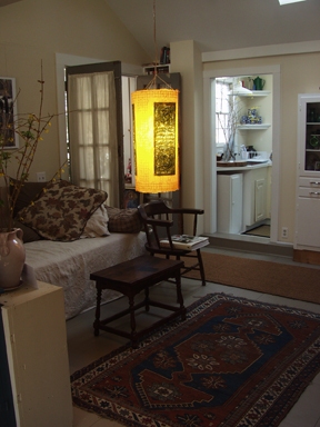 macintosh roses on casaba, pendant Luminaires collagraphs on kozo wrapping steel armature